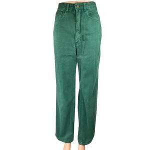 Clemence Women's Green High Waist Straight Wide Leg Denim Jeans Pants Size 10
